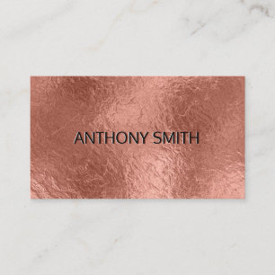 Rose Gold Foil   Elegant Metallic Background Business Card