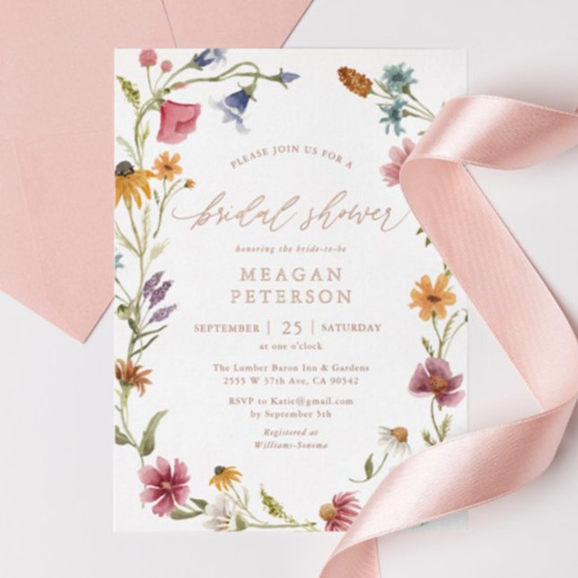 Rose Gold Foil Elegant Wildflower Bridal Shower (Creator Uploaded)