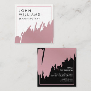Rose Gold Foil Faux Brushed  Professional modern Square Business Card