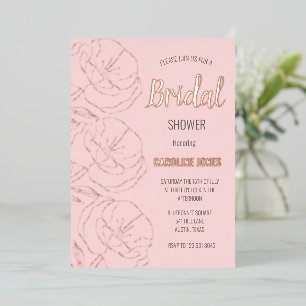 Rose Gold Foil Floral Pink Elegant Bridal Shower