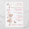 Rose Gold Foil Flowers, Butterflies Wedding Invite