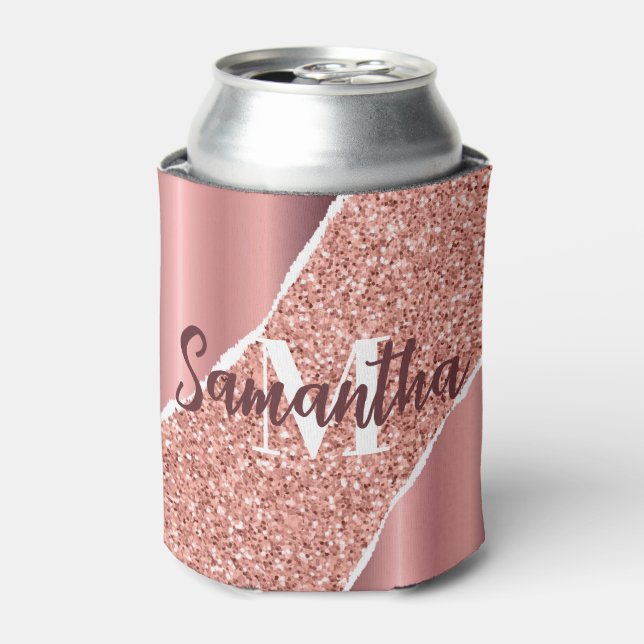 Rose Gold Foil Glitter Can Cooler (Can Front)
