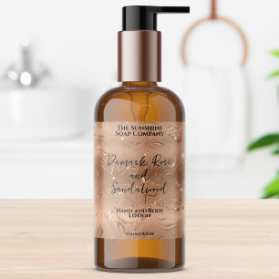 Rose gold foil & glitter cosmetics bottle label