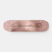 Rose gold Foil Glitter Monogram Pretty Skateboard (Horz)