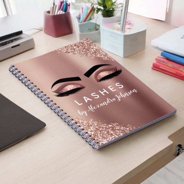 Rose Gold Foil Glitter Sparkle Lashes Journal (Creator Uploaded)