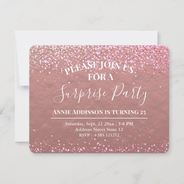 Rose Gold Foil Glitter Sparkle Texture (Front)