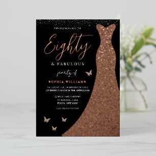 Rose Gold Foil Gown 80th Birthday Party