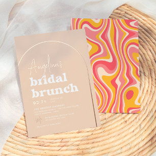 Rose Gold Foil Groovy Hippie Modern Bridal Brunch