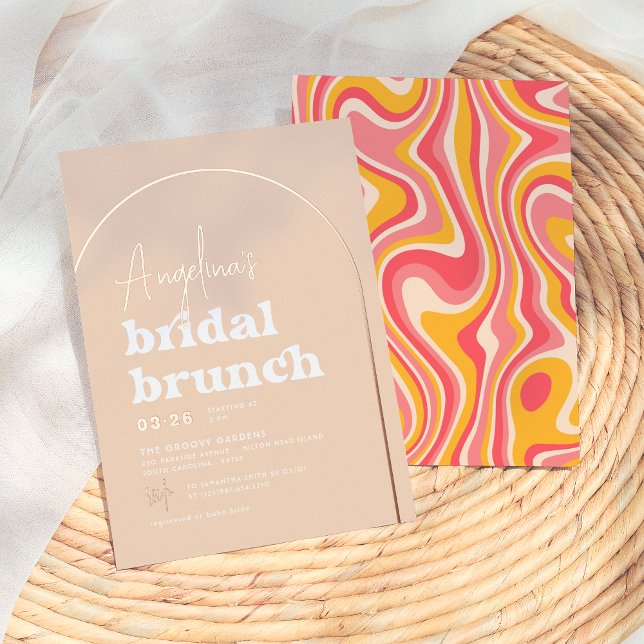 Rose Gold Foil Groovy Hippie Modern Bridal Brunch (Creator Uploaded)