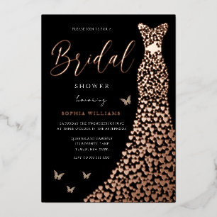 Rose Gold Foil Heart Dress Black Bridal Shower