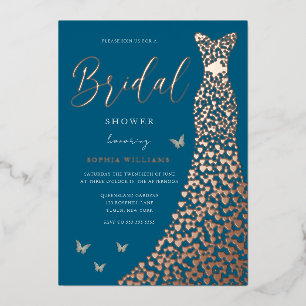 Rose Gold Foil Heart Dress Ocean Bridal Shower