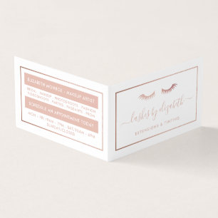 Rose Gold Foil Lashes Beauty Makeup Artist Loyalty Business Card
