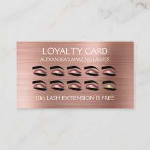 Rose Gold Foil Lashes Loyalty Card