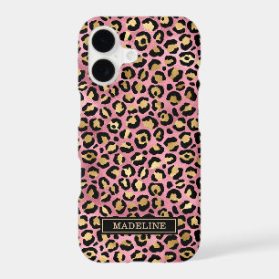 Rose Gold Foil Leopard Print Monogrammed 