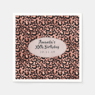 Rose Gold Foil Leopard Spots Napkin
