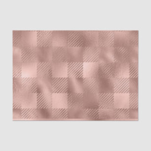 Rose gold Foil Look Buffalo Plaid Gingham  Tissue Paper