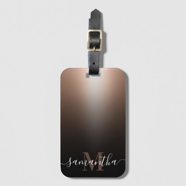 Rose Gold Foil Luggage Tag (Front Vertical)