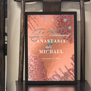 Rose Gold Foil Luxury Glam Elegant Stylish Wedding Poster