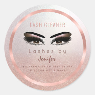 Rose gold foil makeup eyes lashes cleaner classic round sticker