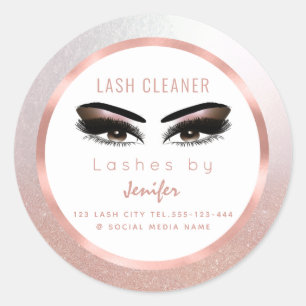 Rose gold foil makeup eyes lashes cleaner classic round sticker