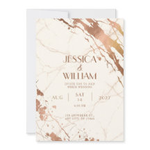 Rose Gold Foil Marble Splash Wedding Invitation