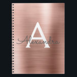 Rose Gold Foil Metallic Metal Monogram Notebook<br><div class="desc">Blush Pink - Rose Gold Faux Brushed Metal Metallic Foil Elegant Monogrammed Notebook Journal for School or Work. The notebook is perfect for going back to school or a wedding or bridal shower planner.</div>