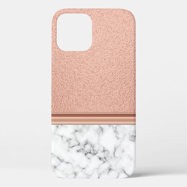 Rose Gold Foil on Marble Case-Mate iPhone Case (Back)