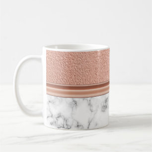 Rose Gold Foil on Marble Coffee Mug