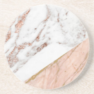 Rose gold foil over marble coaster
