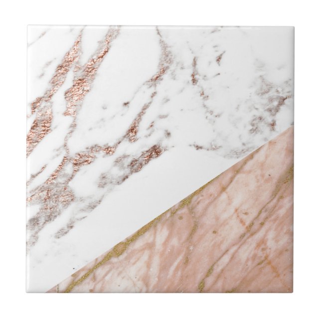 Rose gold foil over marble tile (Front)
