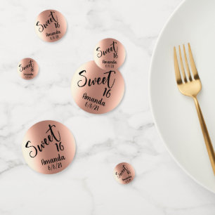 Rose Gold Foil Personalised Sweet 16 Sixteen Confetti