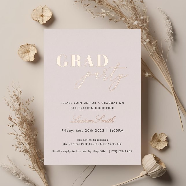 Rose Gold Foil Photo Graduation Party (Creator Uploaded)