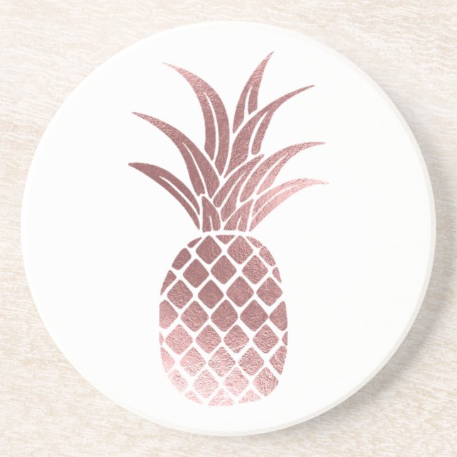 Rose Gold Foil Pineapple Coaster (Front)