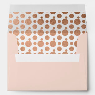 Rose Gold Foil Polka Dot Inside Lined Envelopes