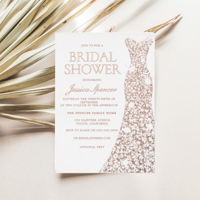 Rose Gold Foil Sparkle Dress Wedding Bridal Shower (Creator Uploaded)