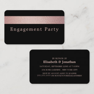 Rose Gold Foil Stripe, Engagement Party Invitation