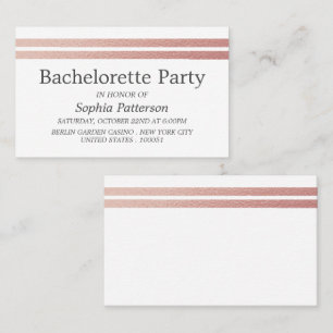 Rose Gold Foil Stripes Bachelorette Party Invite
