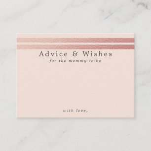 Rose Gold Foil Stripes   Blush Pink Advice Cards