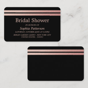Rose Gold Foil Stripes Bridal Shower Invitation