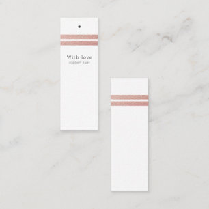 Rose Gold Foil Stripes White Gift Tags