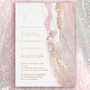 rose gold foil text  First Communion