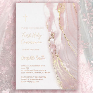 rose gold foil text  First Communion