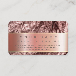 Rose Gold Foil Texture Foil Metal Pink Business Card