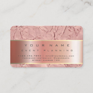 Rose Gold Foil Texture Foil Metal Pink Business Card