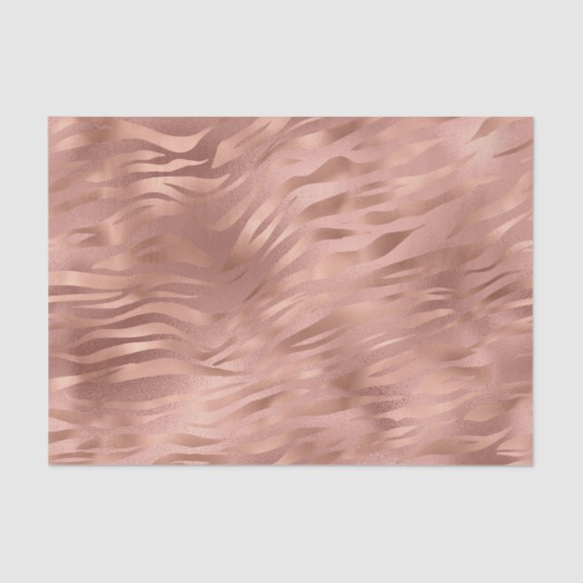 Rose Gold Foil Tiger Stripes Tissue Paper (Front)