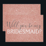 Rose Gold Foil Twenty One 21st Birthday Invitation<br><div class="desc">Pink Rose Gold Faux Glitter and Sparkle Elegant Will You be my Bridesmaid? Invitation.</div>