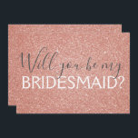 Rose Gold Foil Twenty One 21st Birthday Invitation<br><div class="desc">Pink Rose Gold Faux Glitter and Sparkle Elegant Will You be my Bridesmaid? Invitation.</div>
