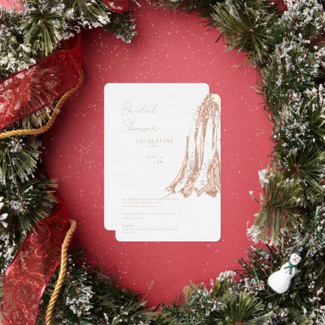 Rose Gold Foil Wedding Dress Bridal Shower (Insitu)