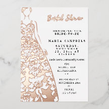 Rose Gold Foil Wedding Dress Bridal Shower