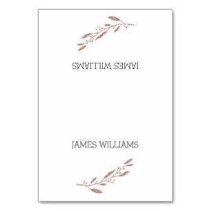 Rose Gold Foil Wedding Place Cards Floral